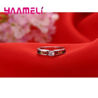 925 Sterling Silver Rainbow Cubic Zirconia Ring