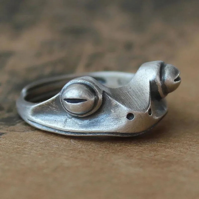 Vintage Silver Lucky Fortune Cat Adjustable Ring