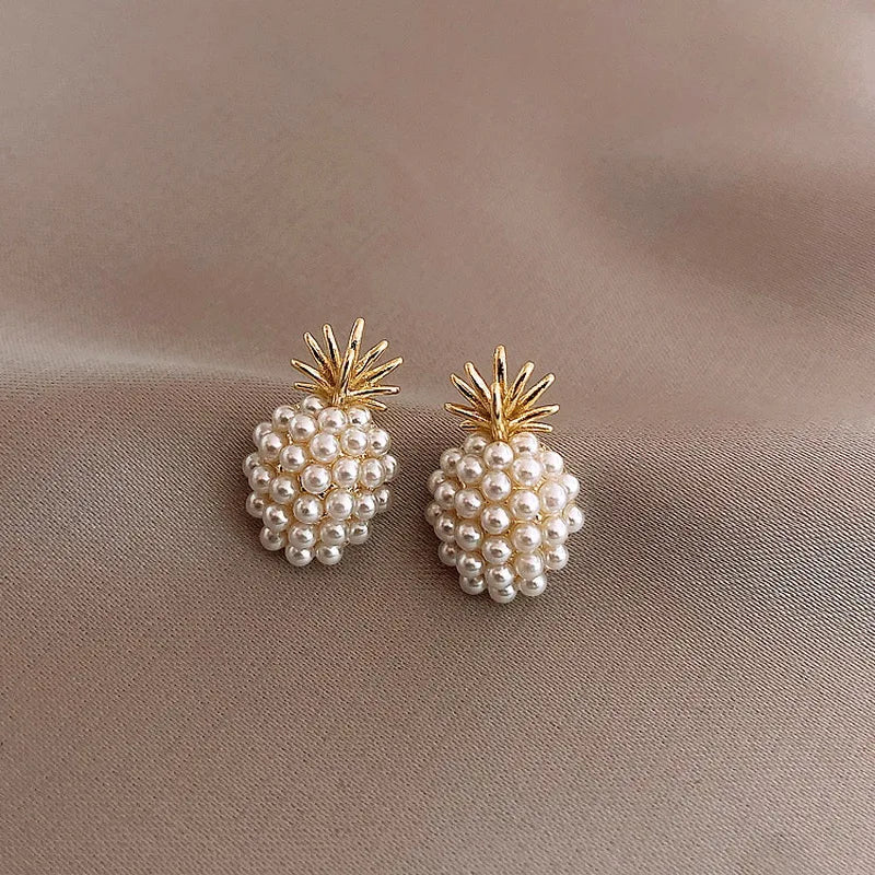 Elegant Honey Bee Pearl Stud Earrings for Women