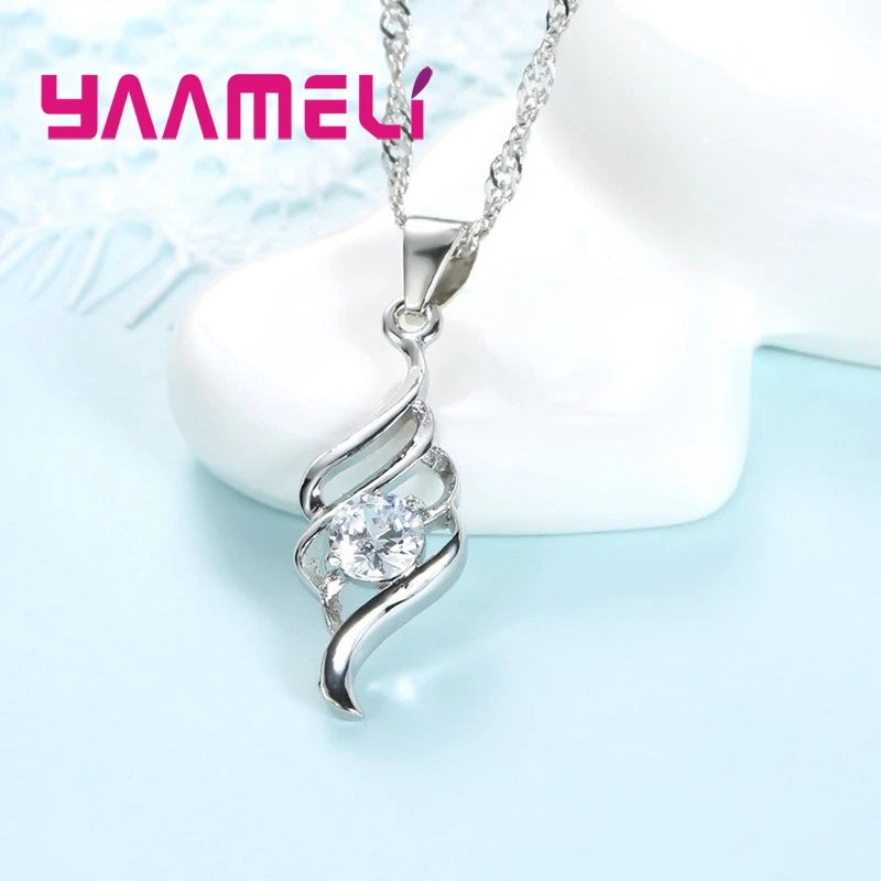 925 Sterling Silver Cubic Zirconia Jewelry Set for Women