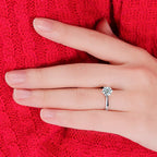 Elegant Austrian Crystal Engagement Ring in 925 Silver
