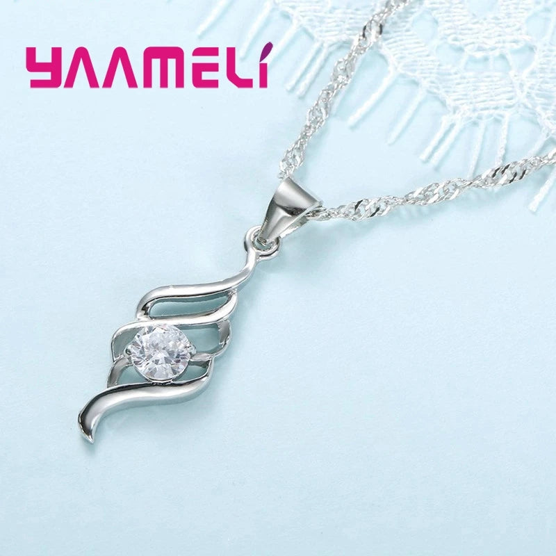 925 Sterling Silver Cubic Zirconia Jewelry Set for Women