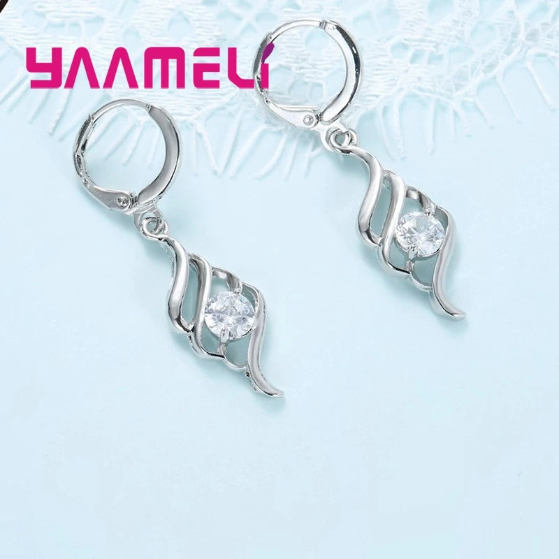 925 Sterling Silver Cubic Zirconia Jewelry Set for Women