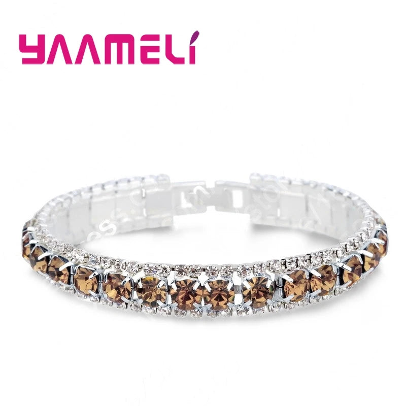 Sparkling AAA Cubic Zirconia Link Bracelet