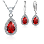 925 Sterling Silver Waterdrop Crystal Bridal Jewelry Set
