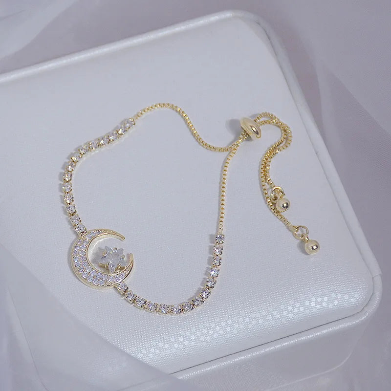 Luxury Crystal Butterfly & Flower Charm Bracelet