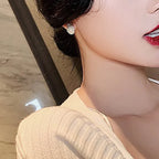 Elegant Honey Bee Pearl Stud Earrings for Women