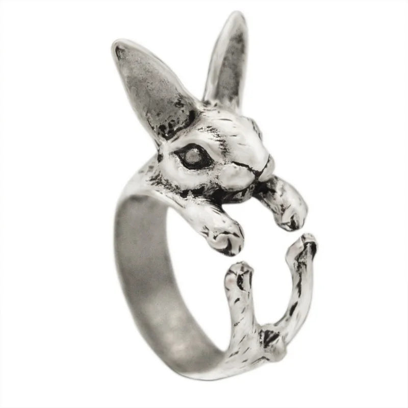 Vintage Silver Lucky Fortune Cat Adjustable Ring