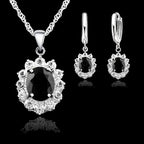 Princess Cut Cubic Zirconia Bridal Necklace & Earring Set