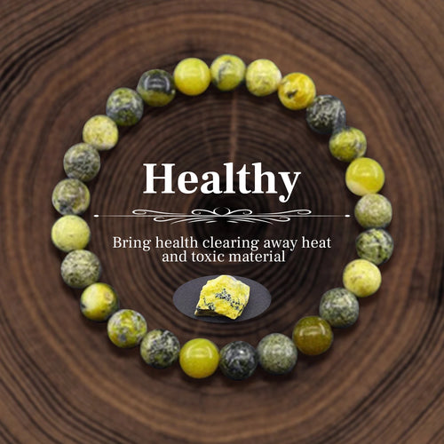 8mm Natural Stone Crystal Energy Beaded Bracelet