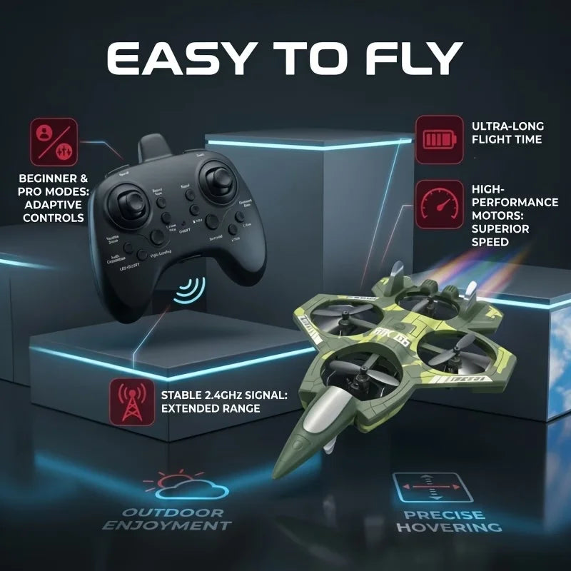 Remote Control LED RC Fighter Jet for Kids | 2.4GHz Remote Control Airplane