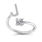 Sparkling Zircon Initial Ring | Adjustable Letter Ring