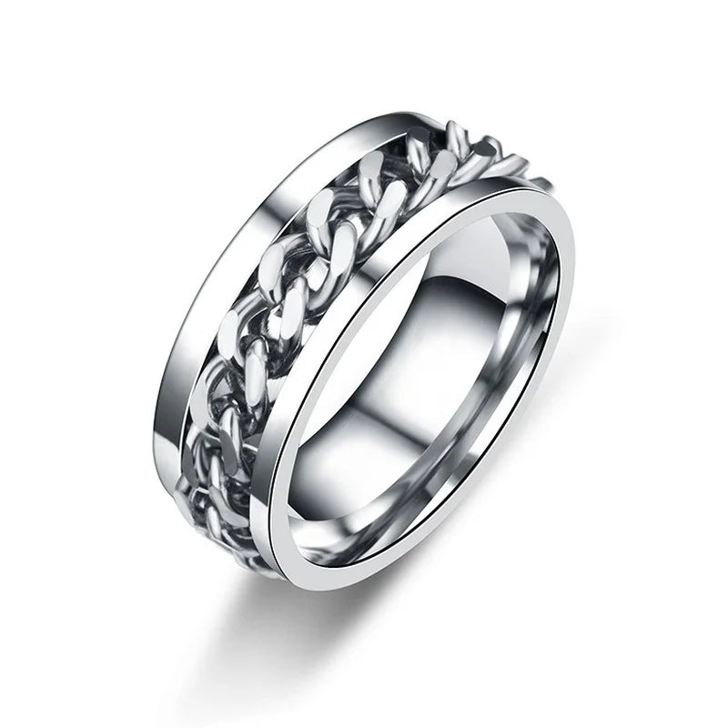 8mm Stainless Steel Fidget Spinner Chain Ring & Bottle Opener
