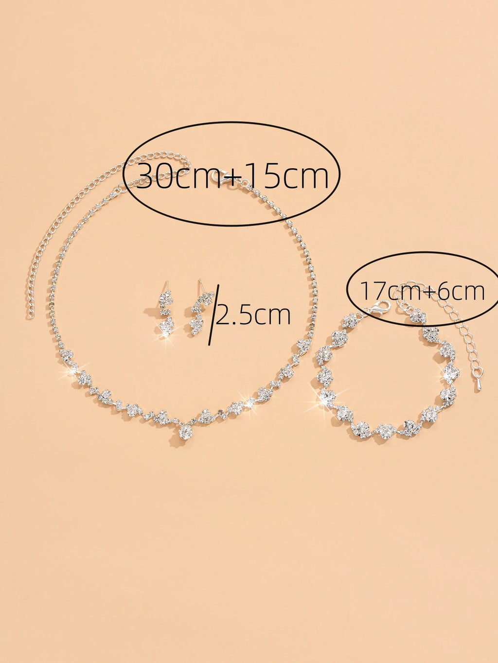 Elegant 4-Piece Floral Necklace, Bracelet & Earrings Set