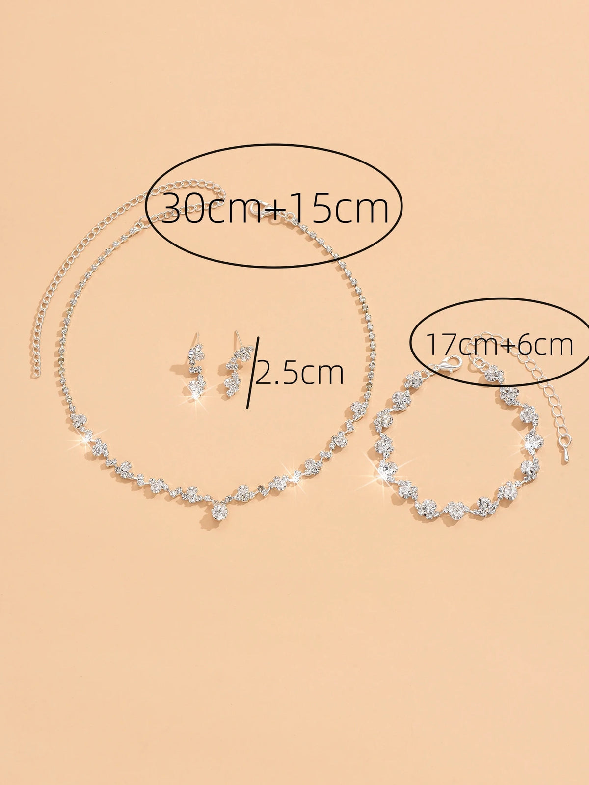 Elegant 4-Piece Floral Necklace, Bracelet & Earrings Set