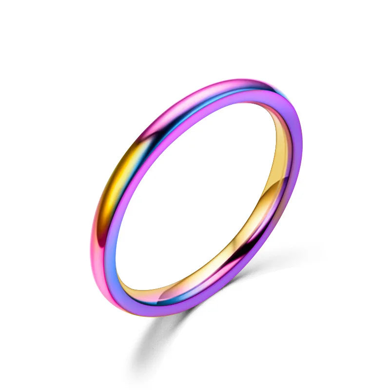 Ultra-Thin 2mm Rose Gold Stainless Steel Stacking Ring