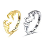 Adjustable Hugging Hands Romantic Promise Ring