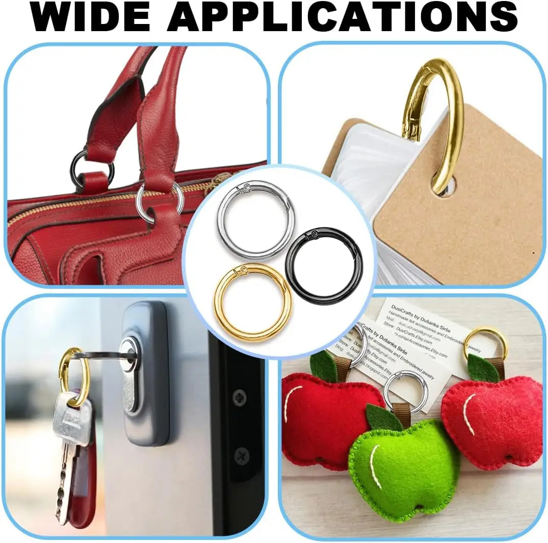 1-Inch Round Carabiner Spring O-Rings for Purses & Keys