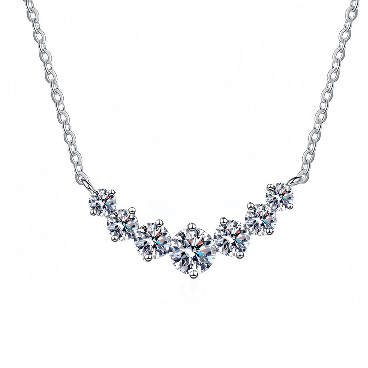 925 Sterling Silver Zircon Circle Pendant Necklace