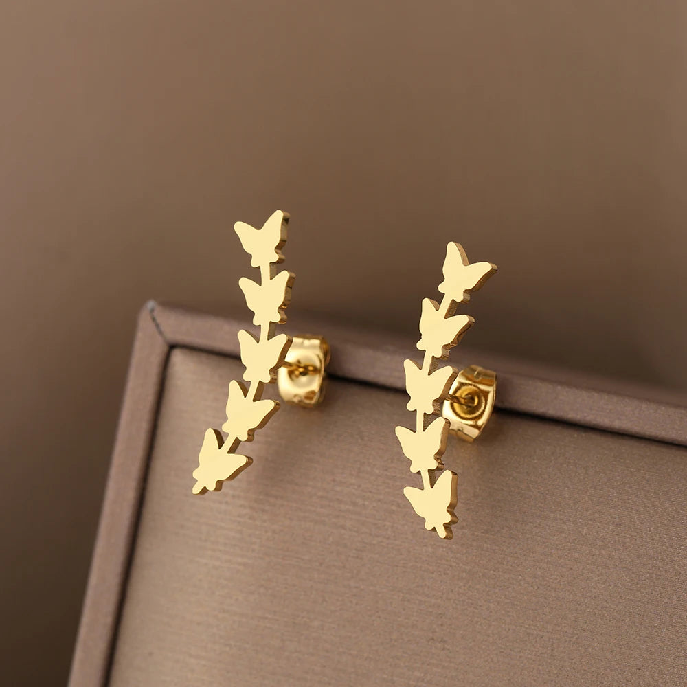 Stainless Steel Cute Bow Mouse Stud Earrings