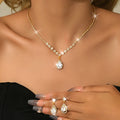 Elegant Rhinestone Necklace & Earrings Set