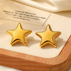 Sparkling Stainless Steel Star Stud Earrings