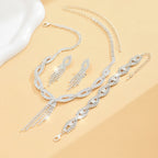 Elegant 4-Piece Hollow Tassel Bridal Jewelry Set