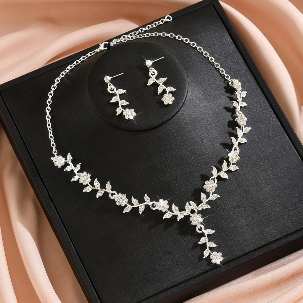 Romantic 3-Piece Floral Bridal Jewelry Set