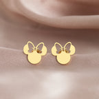 Stainless Steel Cute Bow Mouse Stud Earrings
