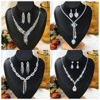 Elegant 3-Piece Rhinestone Teardrop Bridal Jewelry Set
