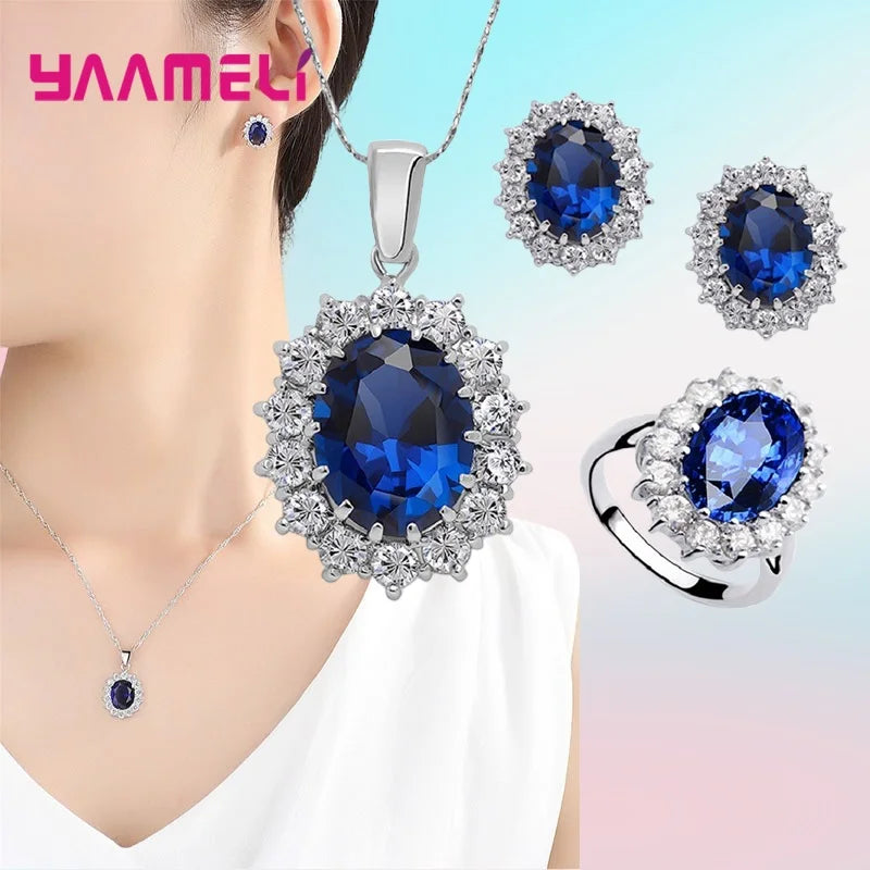 Premium 3-Piece Silver Cubic Zirconia Jewelry Set