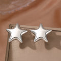 Sparkling Stainless Steel Star Stud Earrings
