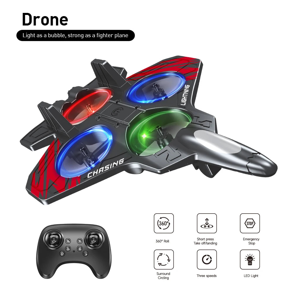 LED RC Stunt Fighter Jet | 360° Remote Control Airplane
