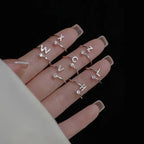 Sparkling Zircon Initial Ring | Adjustable Letter Ring