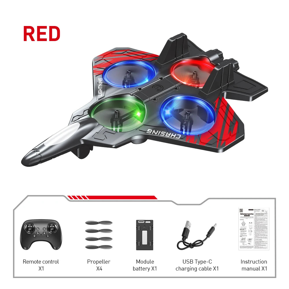 LED RC Stunt Fighter Jet | 360° Remote Control Airplane