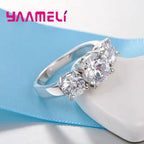 925 Sterling Silver 3-Stone Cubic Zirconia Promise Ring