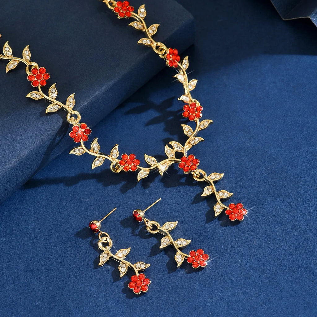 Romantic 3-Piece Floral Bridal Jewelry Set