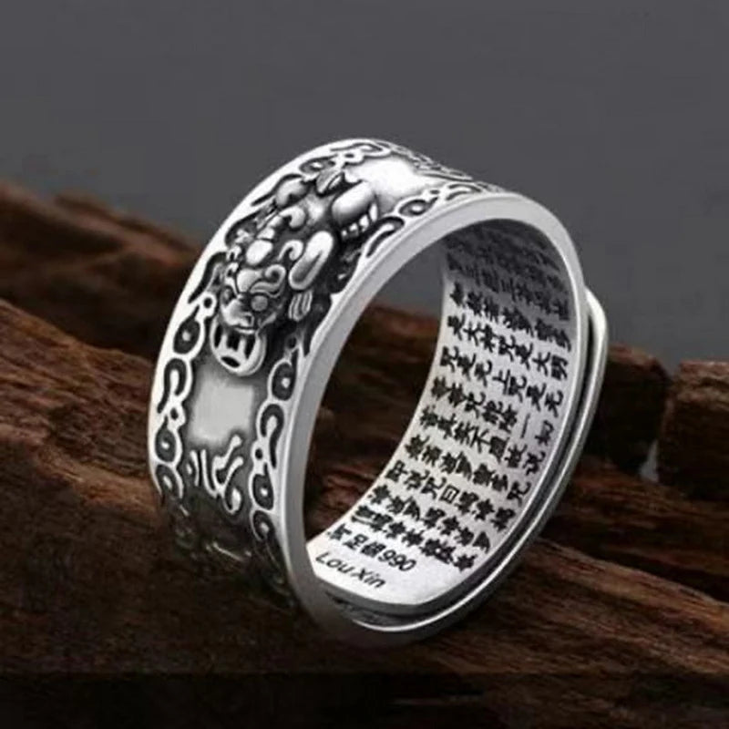 Adjustable Feng Shui Pixiu Wealth Amulet Ring