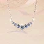 925 Sterling Silver Zircon Circle Pendant Necklace