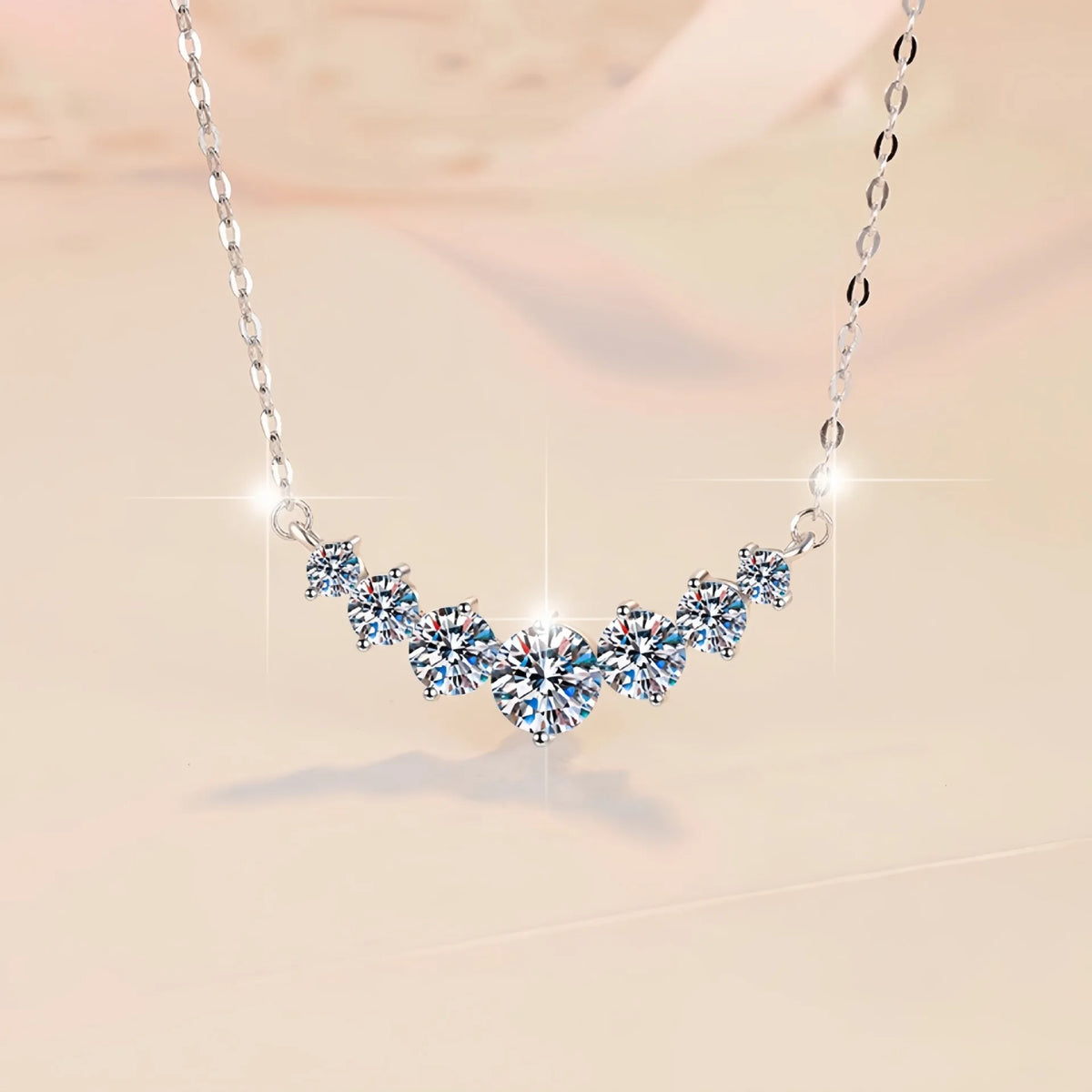 925 Sterling Silver Zircon Circle Pendant Necklace