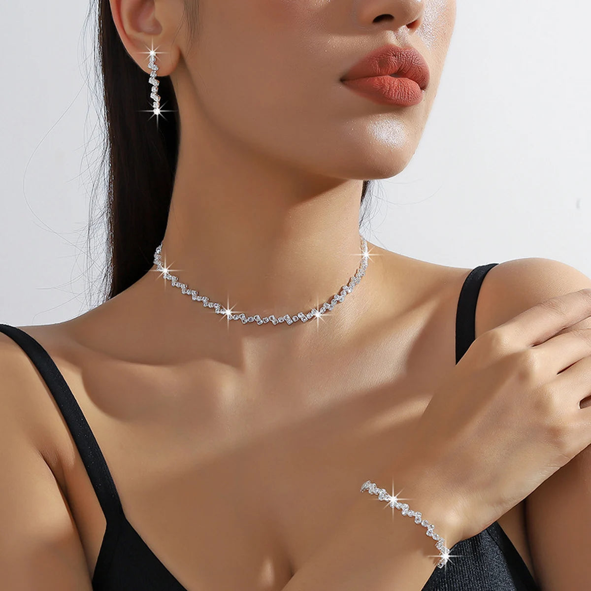 Minimalist Silver Starry Sky Jewelry Set for Women