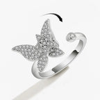Adjustable Crystal Fidget Spinner Anxiety Ring