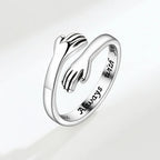 Adjustable Hugging Hands Romantic Promise Ring