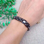 Double-Row Black Magnetic Energy Bead Bracelet