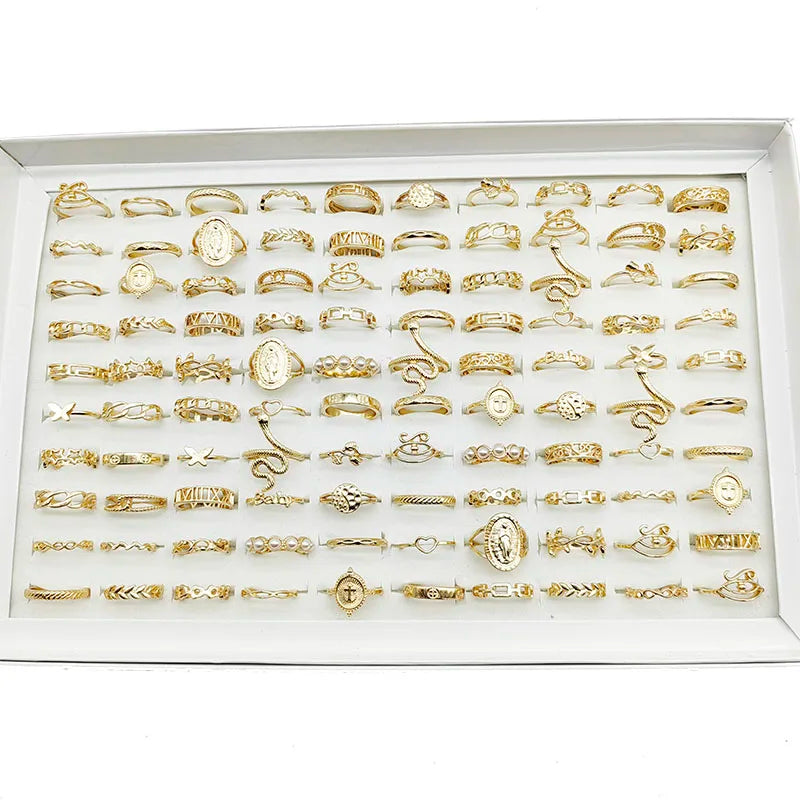 30-Piece Boho Gold Stacking Ring Set