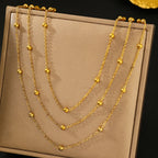 Delicate Multi-Layer Beaded Stainless Steel Necklace