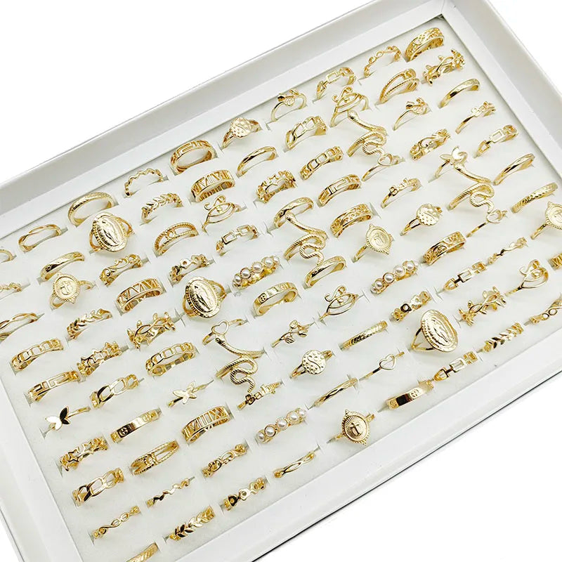 30-Piece Boho Gold Stacking Ring Set