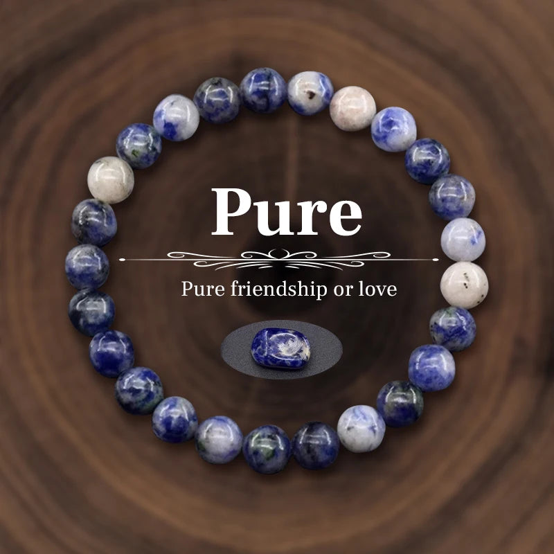 8mm Natural Stone Crystal Energy Beaded Bracelet