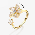 Adjustable Crystal Fidget Spinner Anxiety Ring
