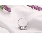 925 Sterling Silver Colorful Cubic Zirconia Flower Ring